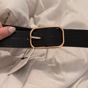 Eloquii Black Belt with Gold Buckle